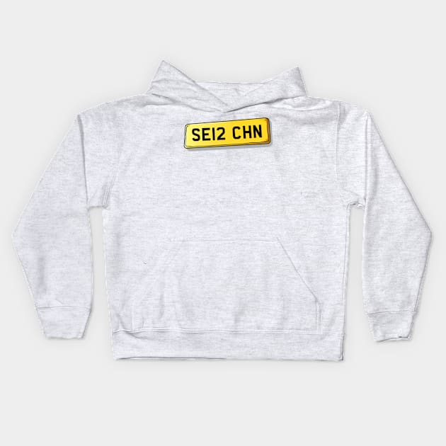 SE12 CHIN Chinbrook Number Plate Kids Hoodie by We Rowdy